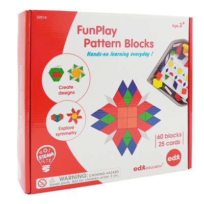 Edx Education® FunPlay Pattern Blocks, Assorted Colors, Set of 60 (CTU22014)