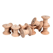 TickiT® Wooden Spools, Natural Wood, Set of 10 (CTU73907)