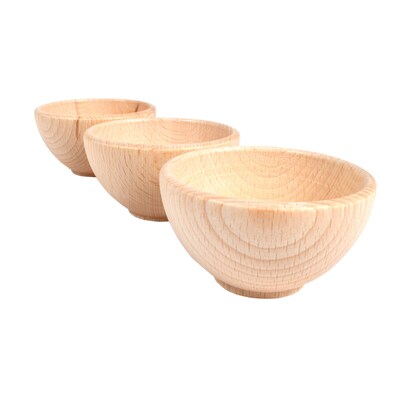 TickiT® Wooden Bowls, Natural Wood, Set of 3 (CTU73929)