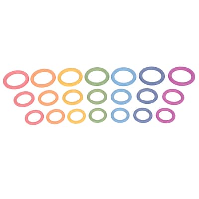 TickiT® Rainbow Wooden Rings, Assorted Rainbow Colors,  Set of 21 (CTU73977)