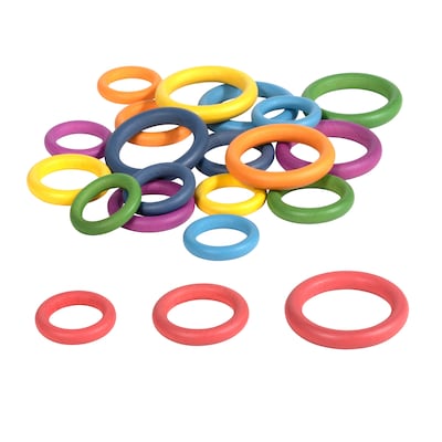 TickiT® Rainbow Wooden Rings, Assorted Rainbow Colors,  Set of 21 (CTU73977)