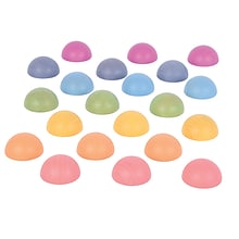 TickiT® Rainbow Wooden Semispheres, Assorted Rainbow Colors,  Set of 21 (CTU73985)