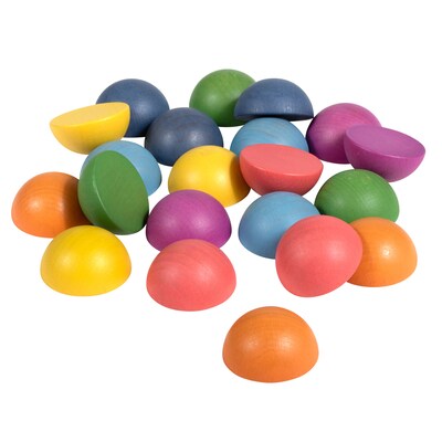 TickiT® Rainbow Wooden Semispheres, Assorted Rainbow Colors,  Set of 21 (CTU73985)