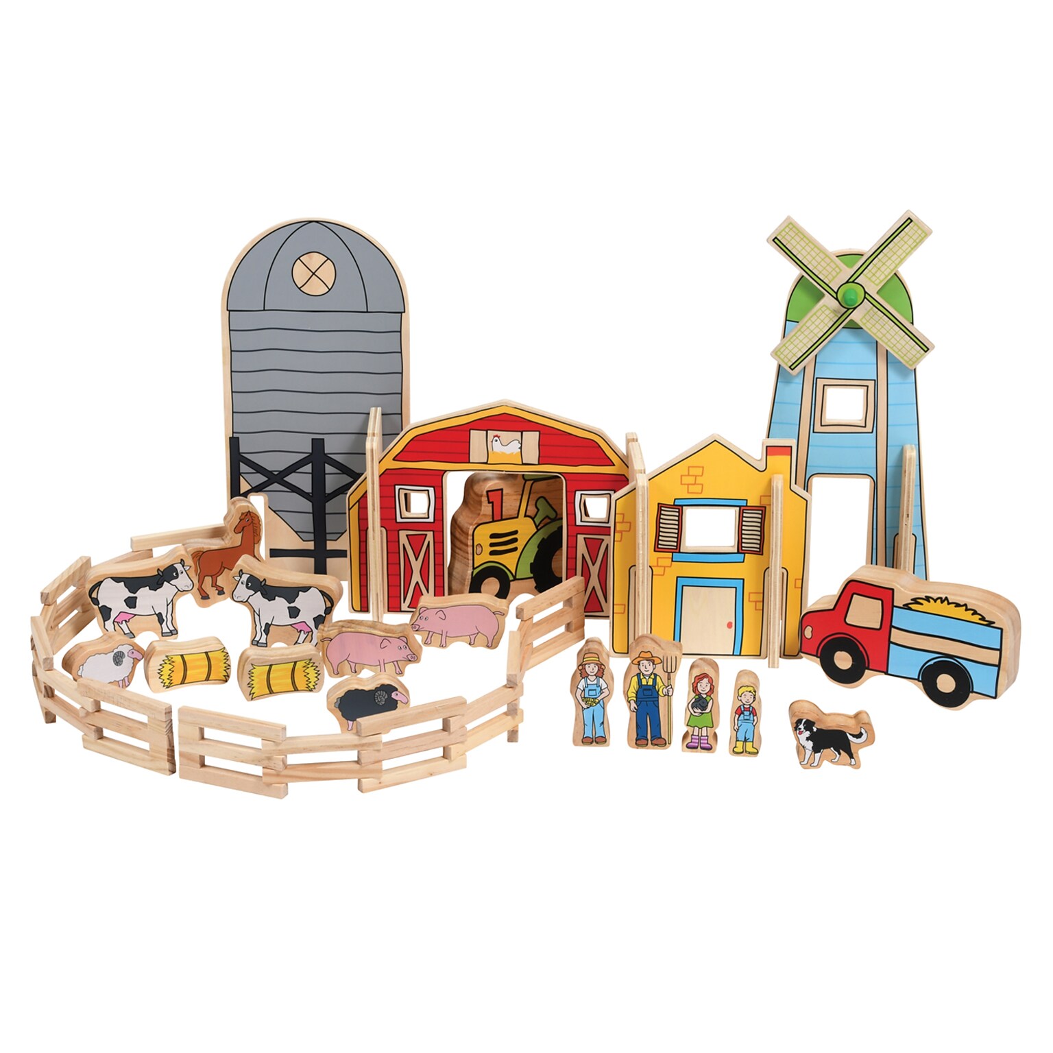 The Freckled Frog Happy Architect Wooden Play Set, Farm, Set of 26 (CTUFF432)