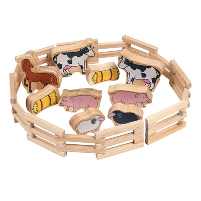 The Freckled Frog Happy Architect Wooden Play Set, Farm, Set of 26 (CTUFF432)