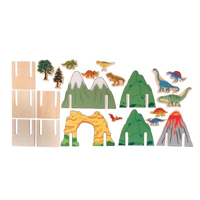 The Freckled Frog Happy Architect Wooden Play Set, Dinosaurs, Set of 22 (CTUFF433)