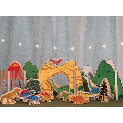 The Freckled Frog Happy Architect Wooden Play Set, Dinosaurs, Set of 22 (CTUFF433)