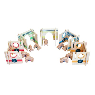 The Freckled Frog Happy Architect Wooden Play Set, Raceway, Set of 25 (CTUFF435)
