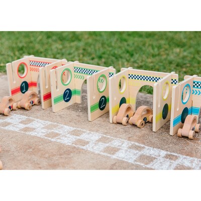 The Freckled Frog Happy Architect Wooden Play Set, Raceway, Set of 25 (CTUFF435)