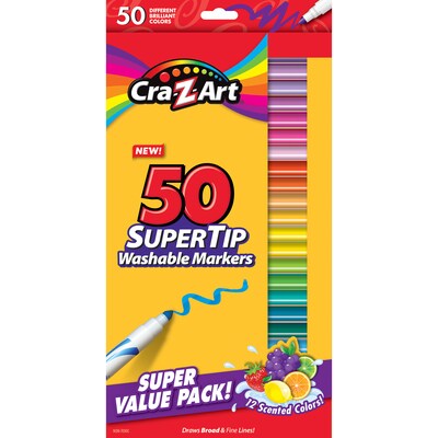 Cra-Z-Art® Washable Super Tip Markers, 50 Assorted Colors 12 Scented, 2 Packs (CZA01328WM14-2)