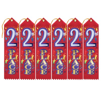 Diploma Mill 2nd Place Award Ribbon, 2 x 8, Pack of 18 (DM-AR02-3)