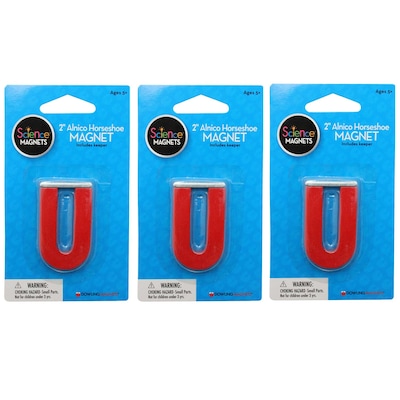 Dowling Magnets® 2 Alnico Horseshoe Magnet, Red, Pack of 3 (DO-731015-3)