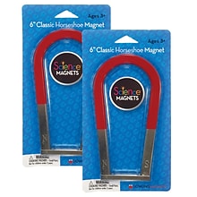 Dowling Magnets® 6 Classic Horseshoe Magnet, Red, Pack of 2 (DO-731023-2)