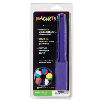 Dowling Magnets® Magnet Wand & 5 Magnet Marbles, Assorted Colors, 3 Sets (DO-736600-3)