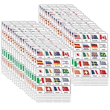 Eureka World Flags Stickers, 20 Countries, Assorted Colors, 120 Per Pack, 12 Packs (EU-65508-12)