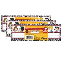 Eureka Self-Adhesive Peanuts Classic Characters Nameplates, 9.625 x 3.25, 36 Per Pack, 3 Packs (EU