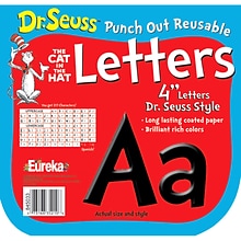 Eureka Dr. Seuss 4 Reusable Punch Out Deco Letters, Black, 217 Pieces/Pack, 3 Packs (EU-845033-3)