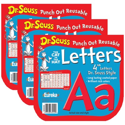 Eureka® Dr. Seuss™ 4 Reusable Punch Out Deco Letters, Red, 217 Pieces Per Pack, 3 Packs (EU-845035-
