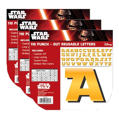 Eureka Star Wars Reusable Punch Out Deco Letters, Yellow, 110/Pack, 3 Packs (EU-845060-3)