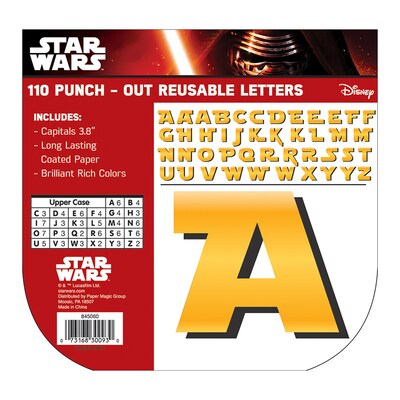 Eureka Star Wars Reusable Punch Out Deco Letters, Yellow, 110/Pack, 3 Packs (EU-845060-3)