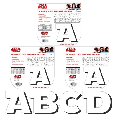 Eureka® Star Wars™ Super Troopers Reusable Punch Out Deco Letters, White, 110 Per Pack, 3 Packs (EU-