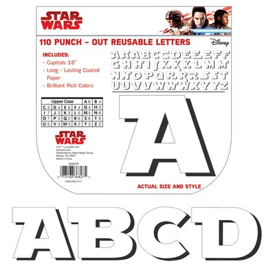 Eureka® Star Wars™ Super Troopers Reusable Punch Out Deco Letters, White, 110 Per Pack, 3 Packs (EU-845278-3)
