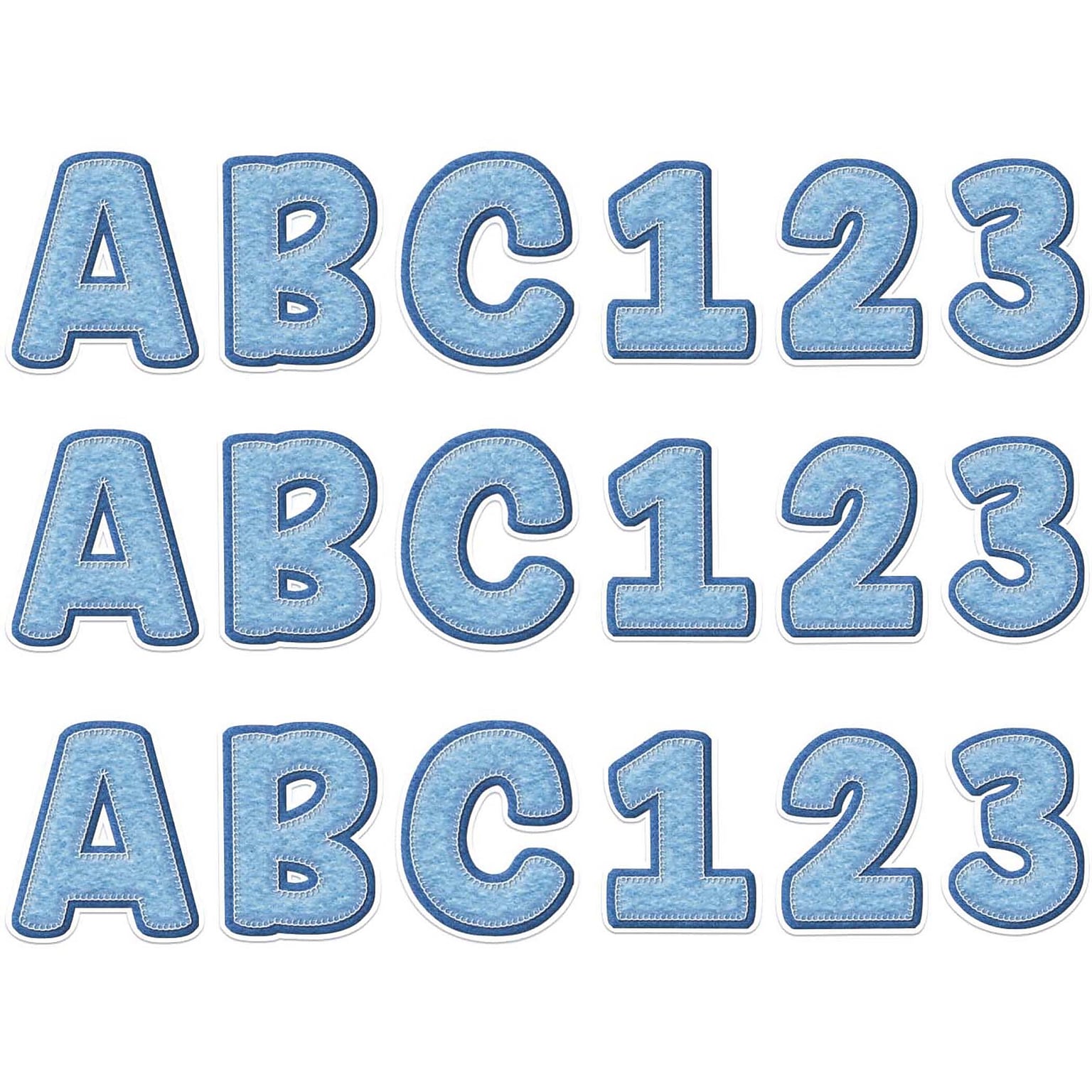 Eureka® A Close-Knit Class 4 Deco Letters, Blue Felt, 179 Per Pack, 3 Packs (EU-850001-3)