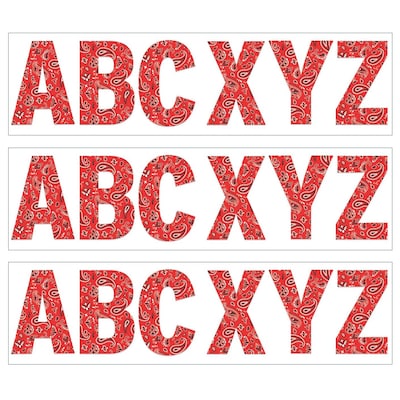 Eureka 7" Deco Letters, Red Bandana, 129/Pack, 3 Packs (EU-850009-3)