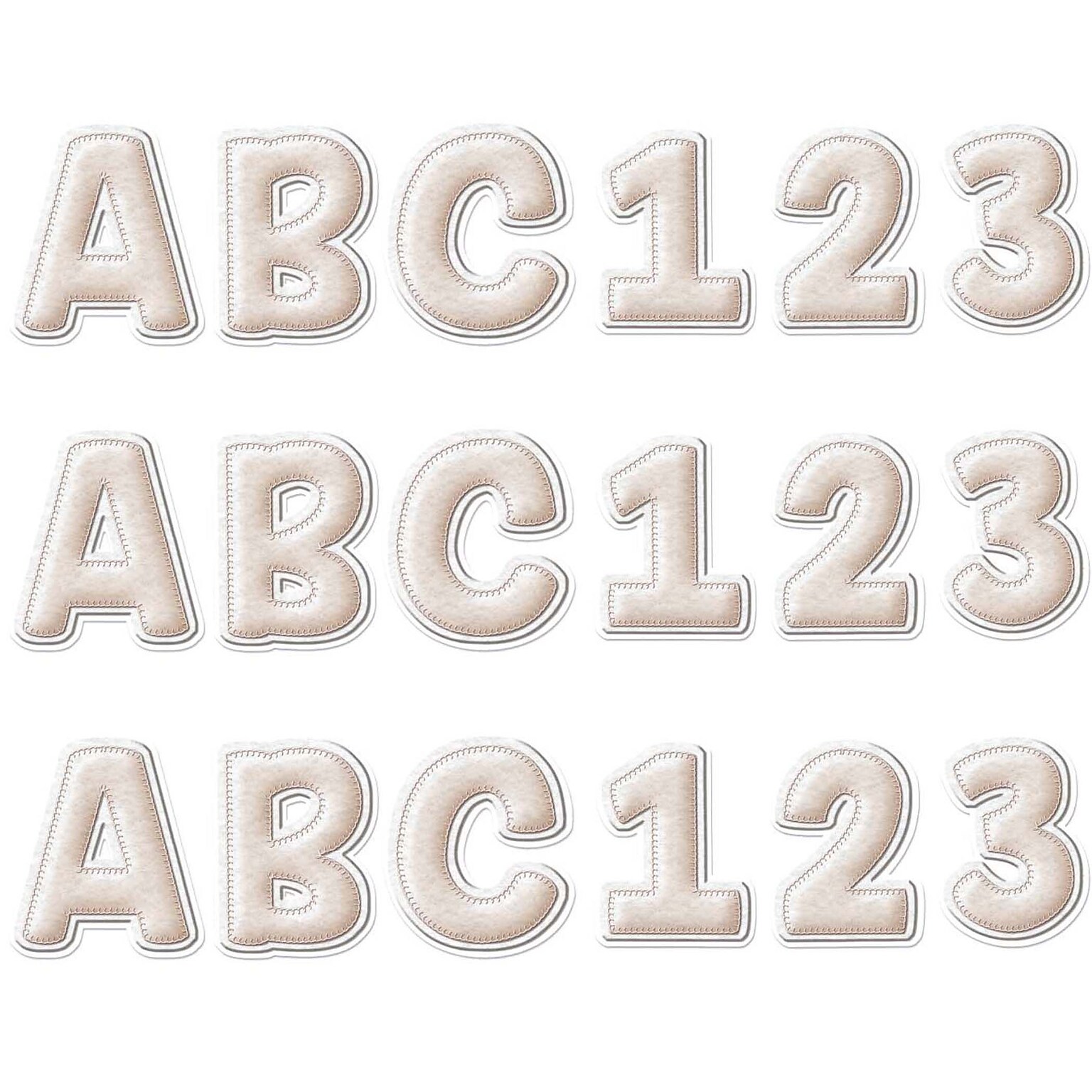 Eureka® A Close-Knit Class 4 Deco Letters, Cream Felt, 179 Per Pack, 3 Packs (EU-850012-3)