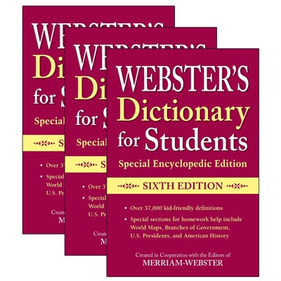 Webster's Dictionary for Students, Special Encyclopedic Edition, Sixth Edition, Pack of 3