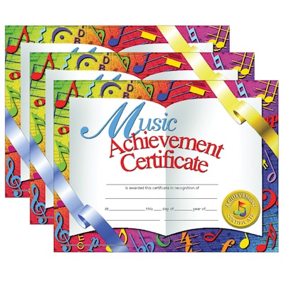 Hayes Publishing Music Achievement Certificate, 30 Per Pack, 3 Packs (H-VA636-3)