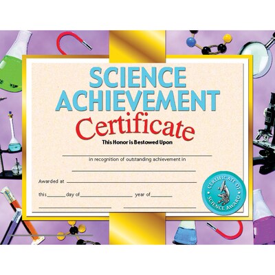 Hayes Publishing Science Achievement Certificate, 30 Per Pack, 3 Packs (H-VA671-3)