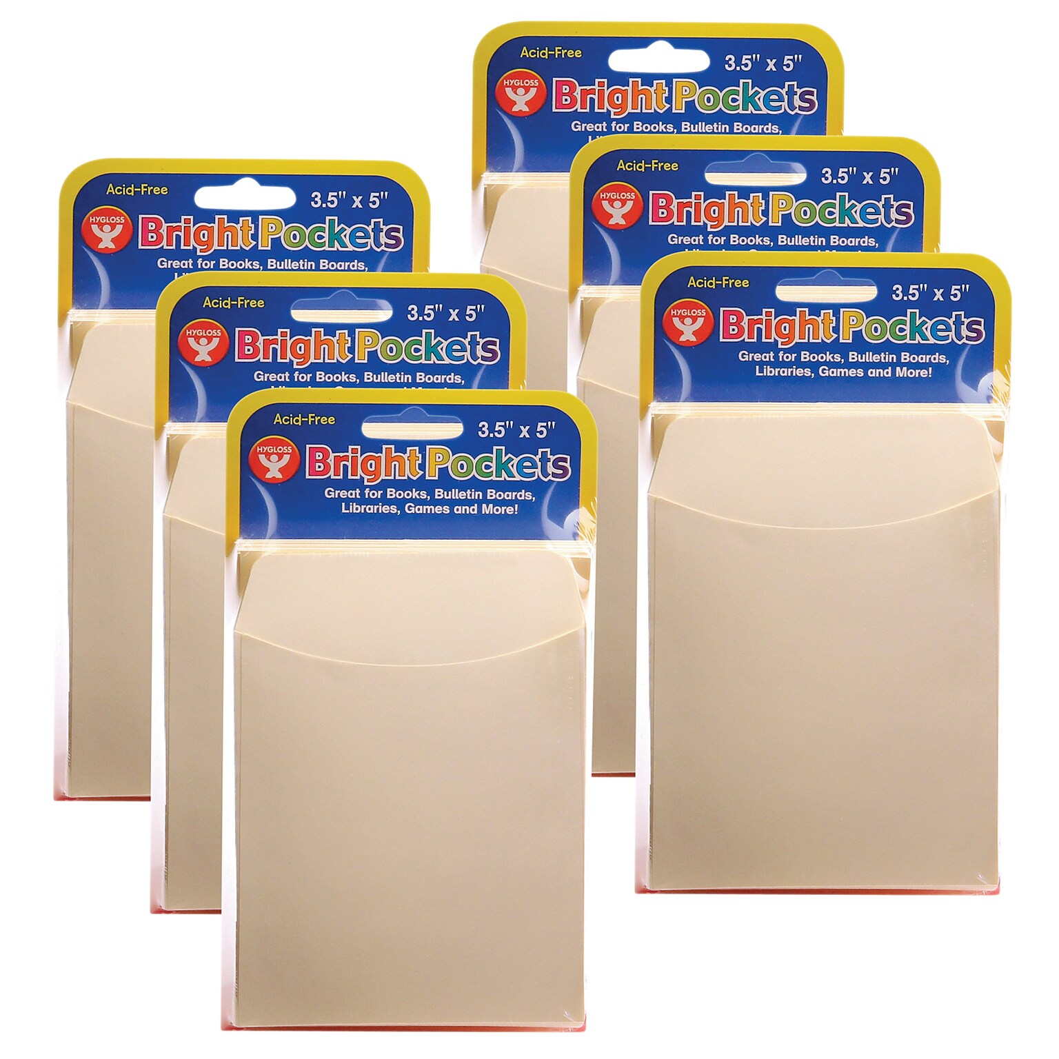 Hygloss Manila Library Pockets, 40 Per Pack, 6 Packs (HYG15649-6)