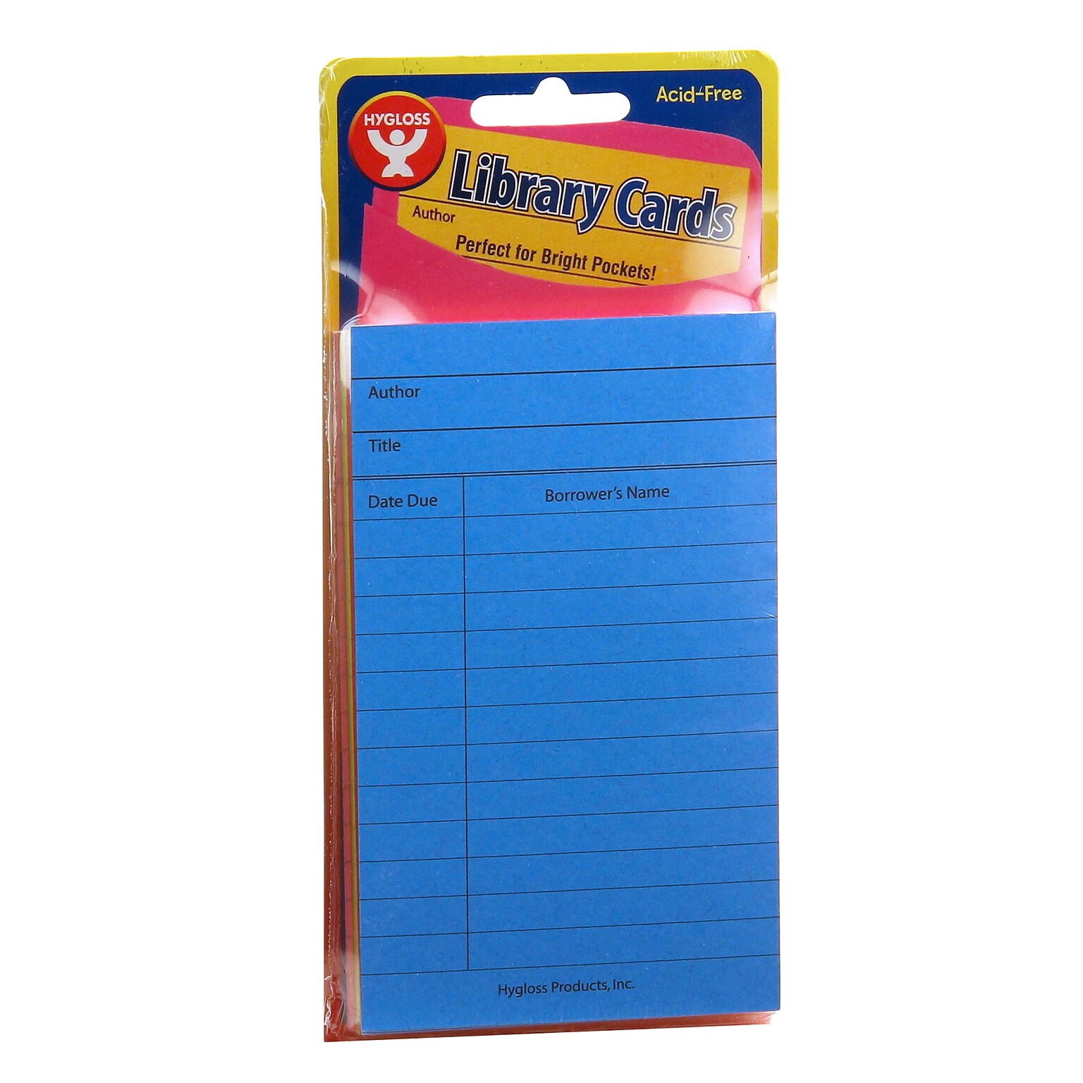 Hygloss® Library Cards, Assorted Colors, Pack of 500 (HYG61438)