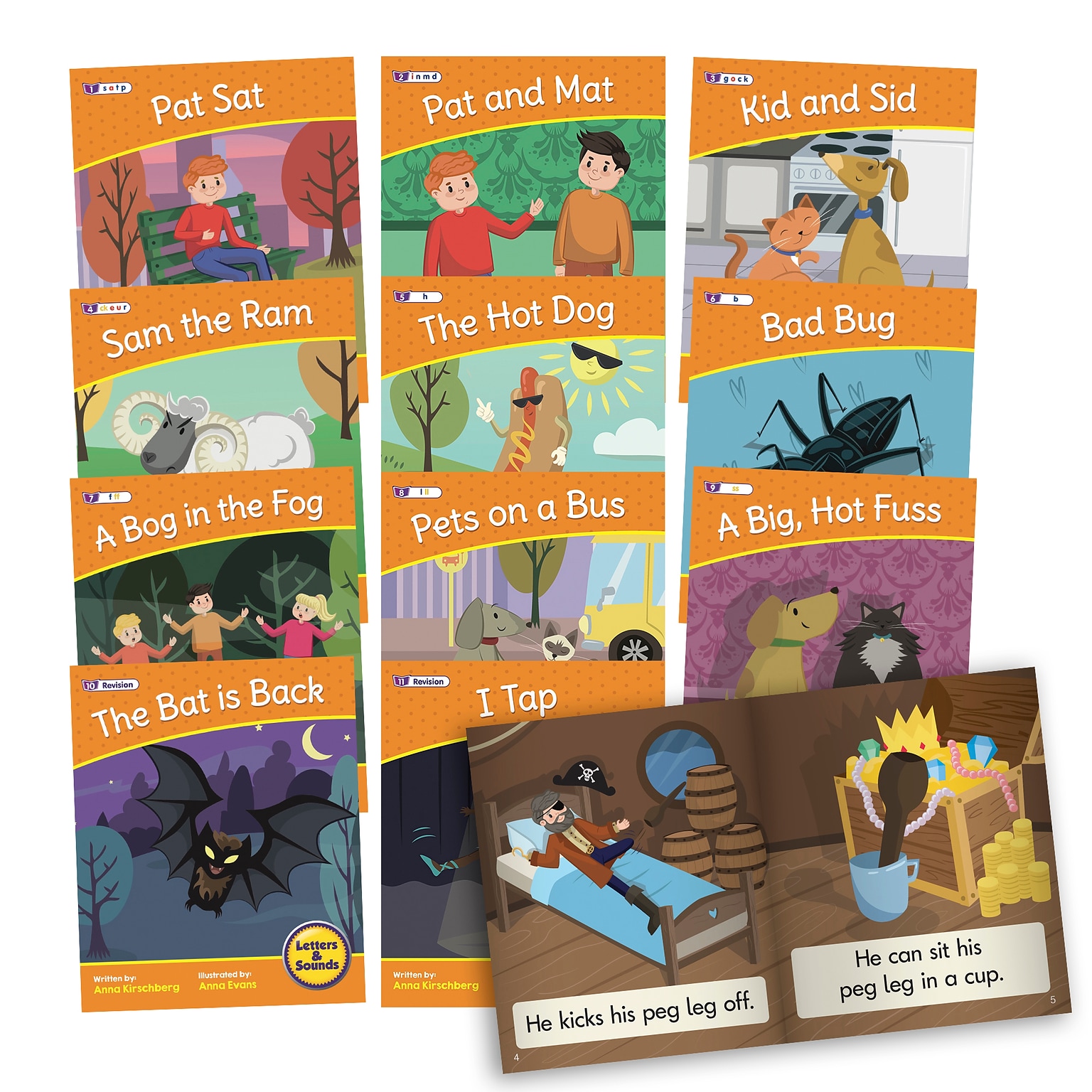 Junior Learning® Letters & Sounds, Phase 2, Set 2, Fiction, 12 Books
