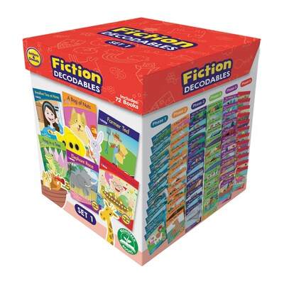 Junior Learning® Letters & Sounds Fiction Decodables Boxed Set, Set 1, 12 Books