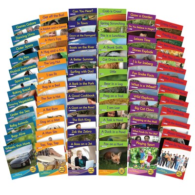 Junior Learning® Letters & Sounds Non-Fiction Decodables Boxed Set, Set 1, 12 Books