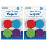 Learning Resources Super Strong Magnets, Assorted Colors, 4 Per Set, 2 Sets (LER2689-2)