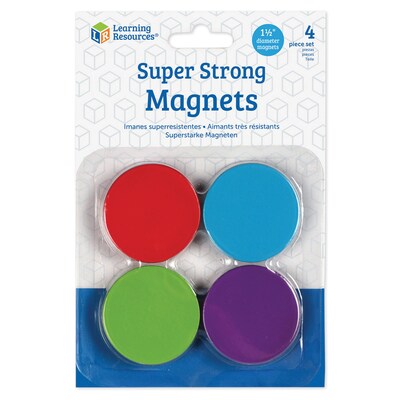 Learning Resources Super Strong Magnets, Assorted Colors, 4 Per Set, 2 Sets (LER2689-2)