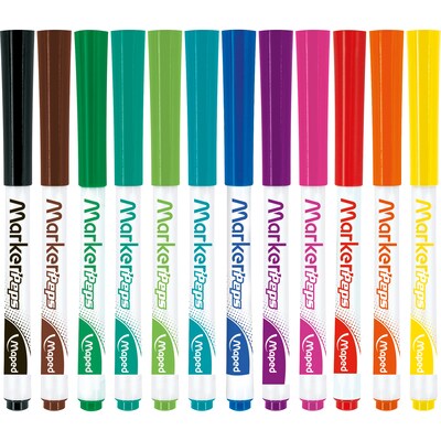 Maped® Marker Peps Dry Erase Markers School Pack, Bullet Tip, Assorted Colors, Pack of 168 (MAP7418