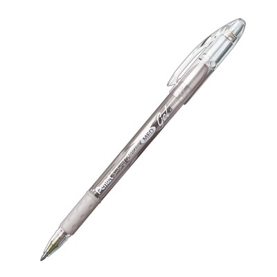 Pentel Sunburst Metallic Pen, Silver, Pack of 12 (PENK908Z-12)