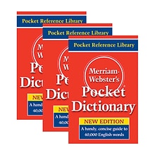 Merriam-Webster Pocket Dictionary, Pack of 3