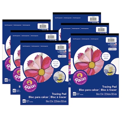 Prang® Tracing Paper Pad, Translucent, 9 x 12, 40 Sheets, Pack of 6 (PAC103914-6)