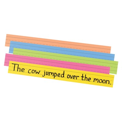Pacon Sentence Strips, 3" x 24", 1.5" Ruled, Assorted Colors, 100 Strips Per Pack, 2 Packs (PAC1733-2)