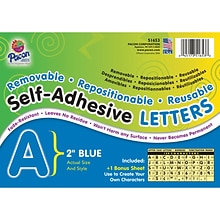 Pacon 2 Self-Adhesive Puffy Font Letters, Blue, 159 Characters/Pack, 2 Packs (PAC51653-2)