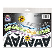 Pacon® 2 Self-Adhesive Puffy Font Letters, Black Dazzle, 159 Characters Per Pack, 2 Packs (PAC51684