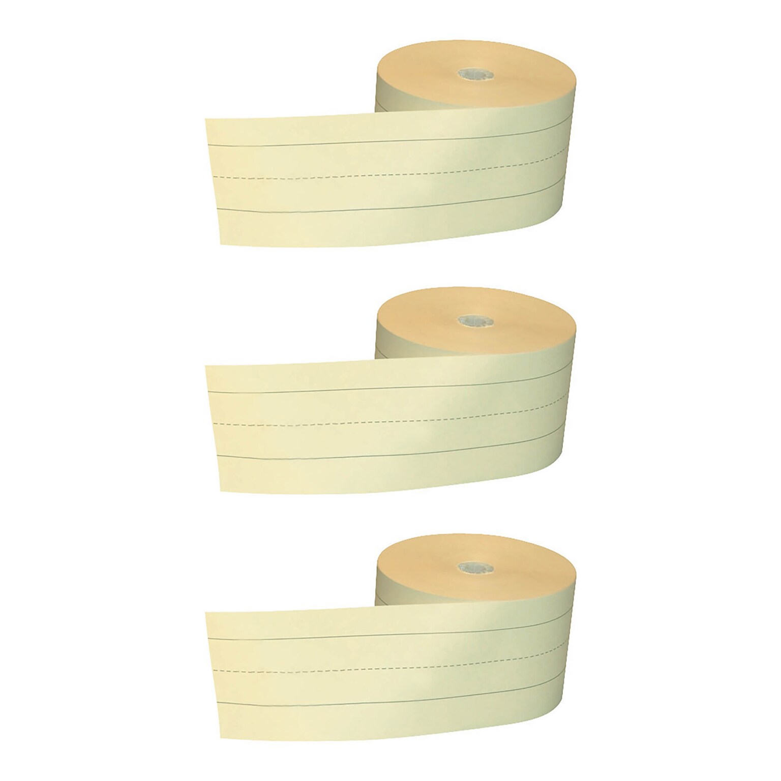 Pacon Sentence Strip Roll, 3 x 200, 1.5 Ruled, Manila, 3 Rolls (PAC73510-3)