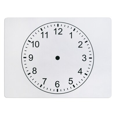 Pacon 2 Sided Clockface/Plain Whiteboard, 9 x 12, White, 25/Pack (PACAC900525)