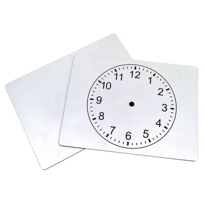 Pacon 2 Sided Clockface/Plain Whiteboard, 9" x 12", White, 25/Pack (PACAC900525)
