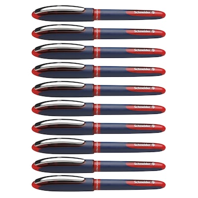 Schneider One Business Rollerball Pens, Red Ink, Pack of 10 (PSY183002-10)